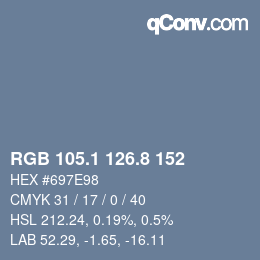 Color code: RGB 105.1 126.8 152 | qconv.com