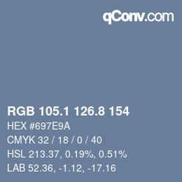 Color code: RGB 105.1 126.8 154 | qconv.com