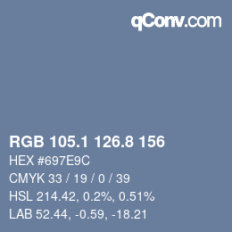 Color code: RGB 105.1 126.8 156 | qconv.com