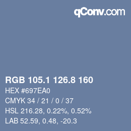 Color code: RGB 105.1 126.8 160 | qconv.com