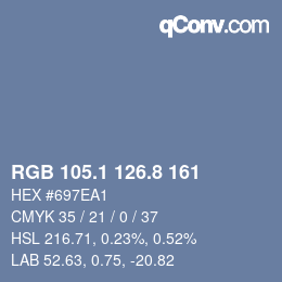 Color code: RGB 105.1 126.8 161 | qconv.com
