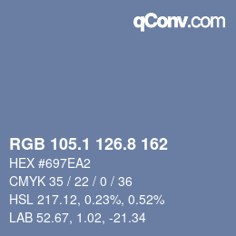 Color code: RGB 105.1 126.8 162 | qconv.com