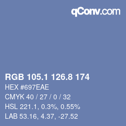 Color code: RGB 105.1 126.8 174 | qconv.com