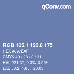 Color code: RGB 105.1 126.8 175 | qconv.com