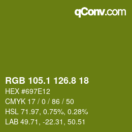 カラーコード: RGB 105.1 126.8 18 | qconv.com