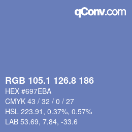 カラーコード: RGB 105.1 126.8 186 | qconv.com