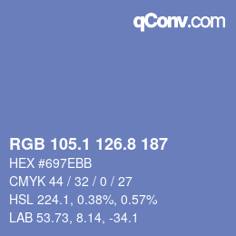 Color code: RGB 105.1 126.8 187 | qconv.com