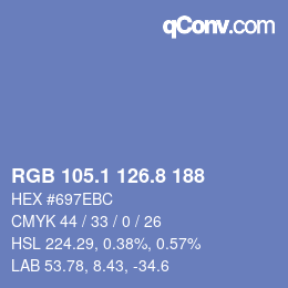 Color code: RGB 105.1 126.8 188 | qconv.com