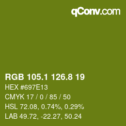 カラーコード: RGB 105.1 126.8 19 | qconv.com