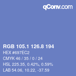 Color code: RGB 105.1 126.8 194 | qconv.com