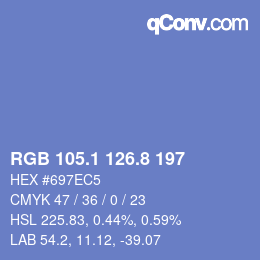 Color code: RGB 105.1 126.8 197 | qconv.com
