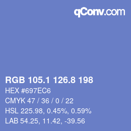 Color code: RGB 105.1 126.8 198 | qconv.com