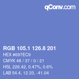 Color code: RGB 105.1 126.8 201 | qconv.com