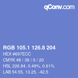 Color code: RGB 105.1 126.8 204 | qconv.com