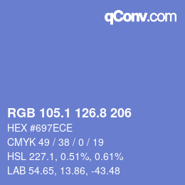 Farbcode: RGB 105.1 126.8 206 | qconv.com