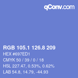 Color code: RGB 105.1 126.8 209 | qconv.com