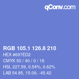Color code: RGB 105.1 126.8 210 | qconv.com