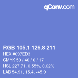 Color code: RGB 105.1 126.8 211 | qconv.com