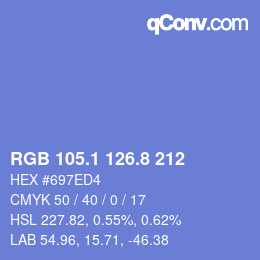 Color code: RGB 105.1 126.8 212 | qconv.com