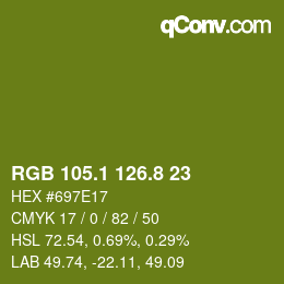 カラーコード: RGB 105.1 126.8 23 | qconv.com