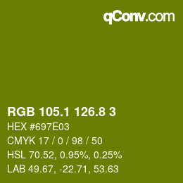カラーコード: RGB 105.1 126.8 3 | qconv.com