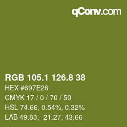 カラーコード: RGB 105.1 126.8 38 | qconv.com