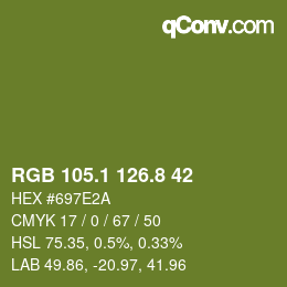 Farbcode: RGB 105.1 126.8 42 | qconv.com
