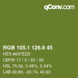 カラーコード: RGB 105.1 126.8 45 | qconv.com