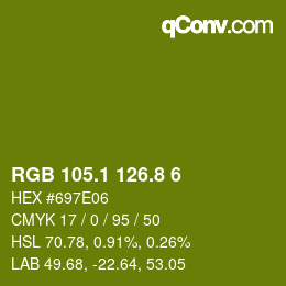 カラーコード: RGB 105.1 126.8 6 | qconv.com