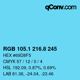 Color code: RGB 105.1 216.8 245 | qconv.com