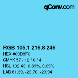 Color code: RGB 105.1 216.8 246 | qconv.com