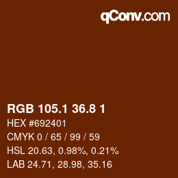 Color code: RGB 105.1 36.8 1 | qconv.com