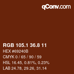 Color code: RGB 105.1 36.8 11 | qconv.com