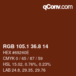 Color code: RGB 105.1 36.8 14 | qconv.com
