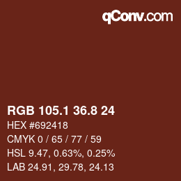 Color code: RGB 105.1 36.8 24 | qconv.com