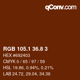 Color code: RGB 105.1 36.8 3 | qconv.com