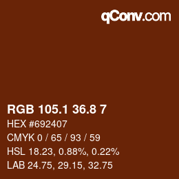 カラーコード: RGB 105.1 36.8 7 | qconv.com