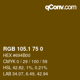 カラーコード: RGB 105.1 75 0 | qconv.com
