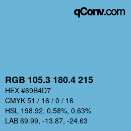 カラーコード: RGB 105.3 180.4 215 | qconv.com