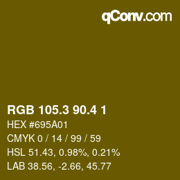 カラーコード: RGB 105.3 90.4 1 | qconv.com