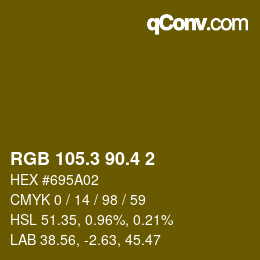 カラーコード: RGB 105.3 90.4 2 | qconv.com