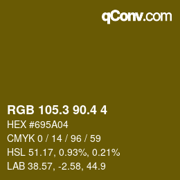 カラーコード: RGB 105.3 90.4 4 | qconv.com