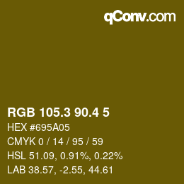 カラーコード: RGB 105.3 90.4 5 | qconv.com