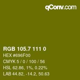 カラーコード: RGB 105.7 111 0 | qconv.com