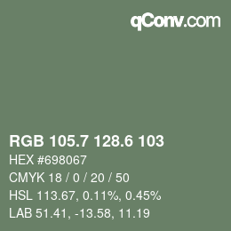 カラーコード: RGB 105.7 128.6 103 | qconv.com