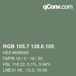 カラーコード: RGB 105.7 128.6 105 | qconv.com