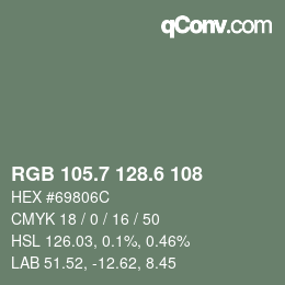 カラーコード: RGB 105.7 128.6 108 | qconv.com