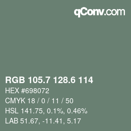 カラーコード: RGB 105.7 128.6 114 | qconv.com