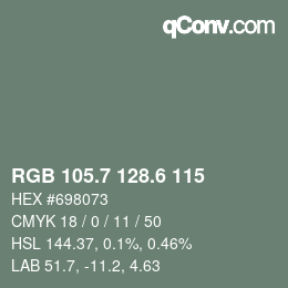 カラーコード: RGB 105.7 128.6 115 | qconv.com