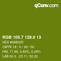 カラーコード: RGB 105.7 128.6 13 | qconv.com